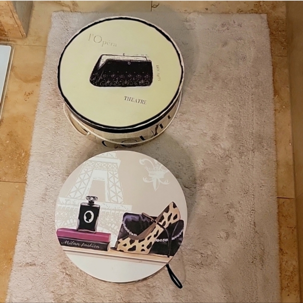 Set of 2 French paper storage boxes